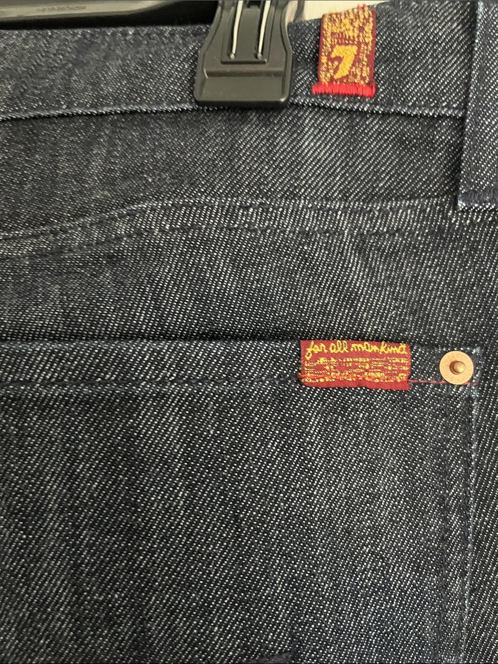 7 For All Mankind Boot Cut Dark Indigo Jeans 34 - Picture 4 of 9
